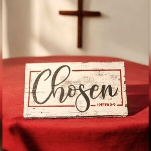 Handpainted sign" Chosen " on reclaimed  wood